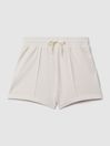 Reiss Ivory Joanna Modal Blend Drawstring Co-Ord Sweat Shorts