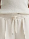 Reiss Ivory Joanna Modal Blend Drawstring Co-Ord Sweat Shorts