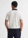Reiss White Durban Cotton Knitted Cuban Collar Shirt