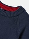 Joules The Cracking Knit Navy Blue Festive Knitted Jumper