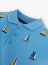 JoJo Maman Bébé Blue Boat Embroidered Polo Shirt