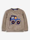 JoJo Maman Bébé Mocha Brown Safari Jeep Boys' Appliqué Sweatshirt
