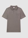Reiss Dove Grey Austin Short Sleeve Polo T-Shirt