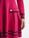 Reiss Bright Pink Paige Junior Knitted Flared Dress