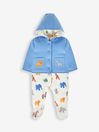 JoJo Maman Bébé Blue 2-Piece Safari Sleepsuit & Jacket Set