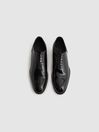 Reiss Black Bay Patent Leather Whole Cut Shoes