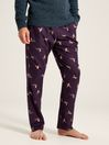 Joules The Dozer Purple Mallards Cotton Pyjama Bottoms With Pockets