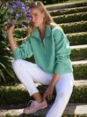 Joules Racquet Green Cotton Quarter Zip Sweatshirt