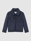 Reiss Airforce Blue Peridoe Senior Wool Trucker Jacket