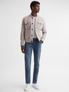 Reiss Mid Blue Athens Mid Rise Tapered Jeans