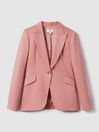 Reiss Pink Millie Petite Tailored Single Breasted Suit Blazer