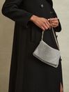 Reiss Silver Soho Embellished Chainmail Shoulder Bag