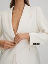 Reiss Cream Millie Petite Tailored Single Breasted Suit Blazer