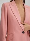 Reiss Pink Millie Tailored Single Breasted Suit Blazer