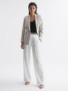 Reiss Neutral Gaia Tailored Double Breasted Blazer