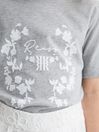 Reiss Grey Marl Bobbi Junior Motif Crew Neck T-Shirt