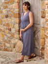 JoJo Maman Bébé Navy Batik Print Maternity & Nursing Maxi Dress
