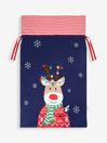 JoJo Maman Bébé Reindeer Appliqué Christmas Sack with Pet in Pocket