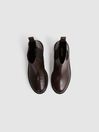 Reiss Chocolate Thea Leather Chelsea Boots