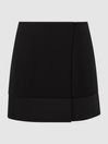 Reiss Black Ruby Satin Trim Mini Skirt
