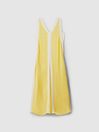 Reiss Yellow/Cream Rae Colourblock Maxi Dress