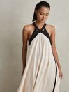 Reiss Neutral/Black Aubree Relaxed Colourblock Maxi Dress