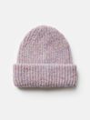 Joules Beatrice Purple Oversized Ribbed Beanie Hat