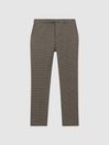 Reiss Brown Ground Slim Fit Puppytooth Trousers