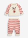 JoJo Maman Bébé Cream Reindeer Knitted Baby Set