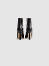 Reiss Black Scarlett Atelier Italian Leather Heeled Ankle Boots