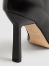 Reiss Black Scarlett Atelier Italian Leather Heeled Ankle Boots