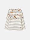 Joules Harbour Cream Striped Cotton Long Sleeve Top