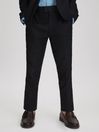 Reiss Navy Kin Senior Slim Fit Linen Adjustable Trousers