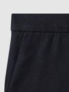Reiss Navy Kin Senior Slim Fit Linen Adjustable Trousers
