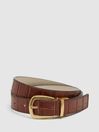 Reiss White/Tan Madison Reversible Leather Belt