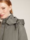 Joules Langford Dark Grey Long Waterpoof Raincoat With Hood