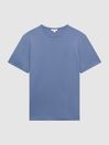 Reiss Airforce Blue Day Mercerised Cotton Crew Neck T-Shirt
