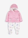 JoJo Maman Bébé Pink Bunny Sleepsuit & Jacket Set