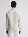 Reiss Ecru Chez Textured Cotton Twin Pocket Overshirt
