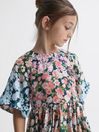 Reiss Multi Marnie Senior Floral Print Bell Sleeve Dress
