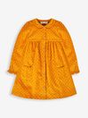JoJo Maman Bébé Mustard Yellow Spot Girls' Classic Cord Shirt Dress