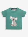 JoJo Maman Bébé Teal Koala Appliqué Baby T-Shirt
