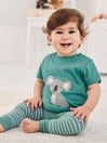 JoJo Maman Bébé Teal Koala Appliqué Baby T-Shirt