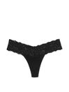 Victoria's Secret Black Posey Lace Thong Knickers