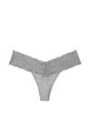 Victoria's Secret Heather Grey Posey Lace Thong Knickers