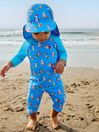 JoJo Maman Bébé Blue UPF 50 2-Piece Sun Protection Suit