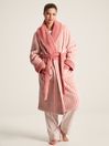 Joules Matilda Pink Fleece Lined Striped Dressing Gown with Hood