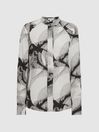 Reiss Black/White Becci Abstract Print Co-Ord Blouse