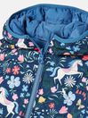 Joules Kaitlin Blue Printed Reversible Showerproof Coat