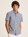 Joules Wilson Blue Gingham Classic Fit Short Sleeve Shirt
